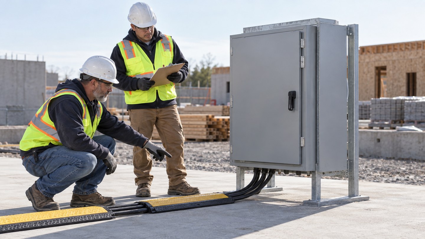 Temporary power is still power — construction crew safety meeting